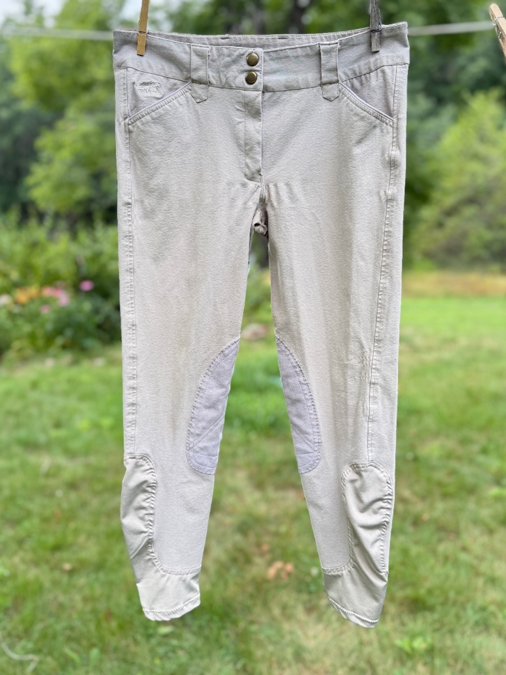 Piper SmartPak Riding Breeches Womens 28R Tan Knee Patch Equestrian Stretch Pant